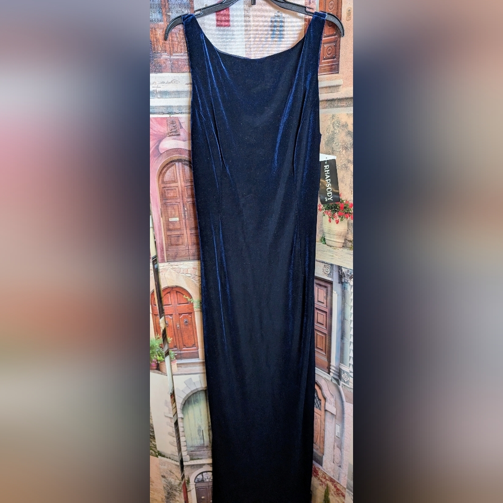 Rhapsody Midnight Blue Velvet Gown